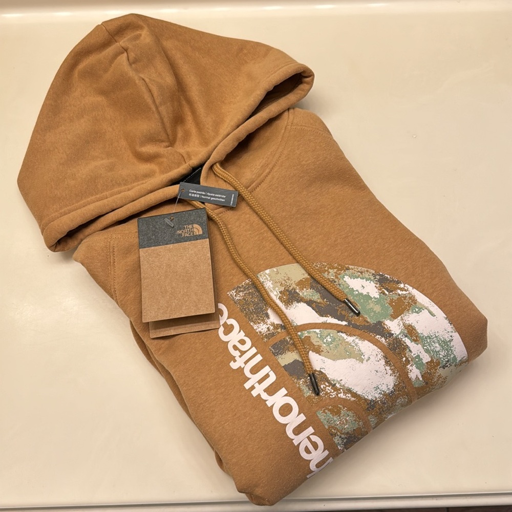The North Face Tan Hoodie with Graphic Logo